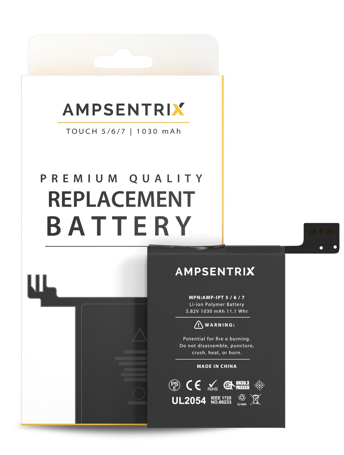 REPLACEMENT BATTERY COMPATIBLE FOR IPOD TOUCH 5 / TOUCH 6 / TOUCH 7 (AMPSENTRIX)