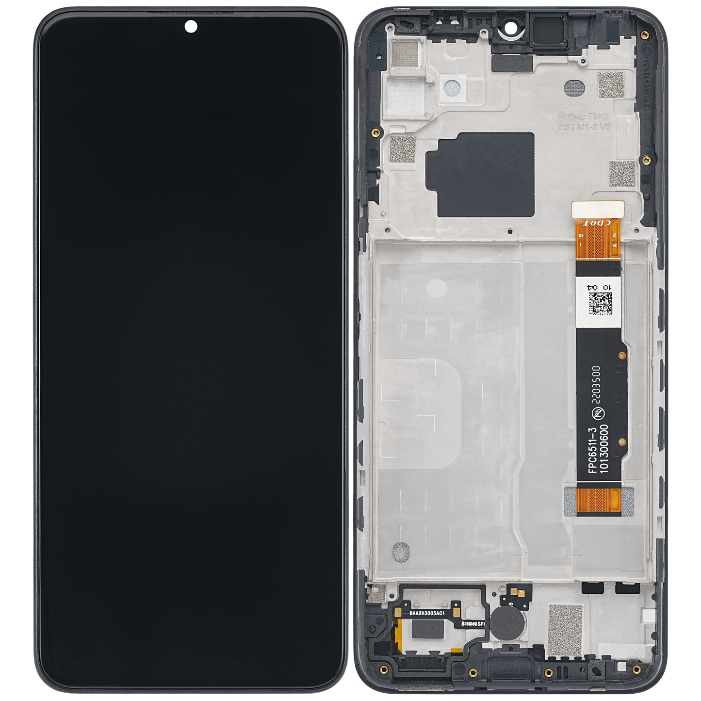 LCD ASSEMBLY WITH FRAME COMPATIBLE FOR TCL 30 XE 5G (REFURBISHED)