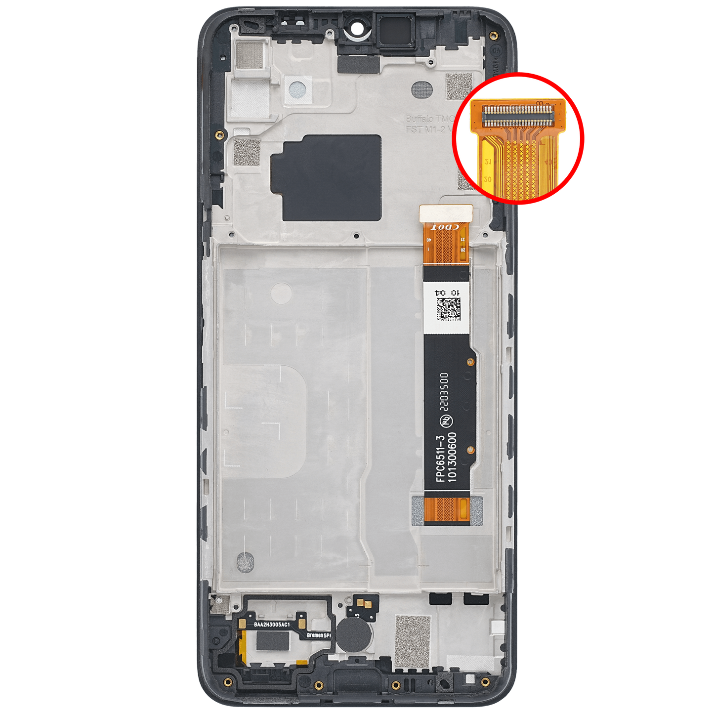 LCD ASSEMBLY WITH FRAME COMPATIBLE FOR TCL 30 XE 5G (REFURBISHED)