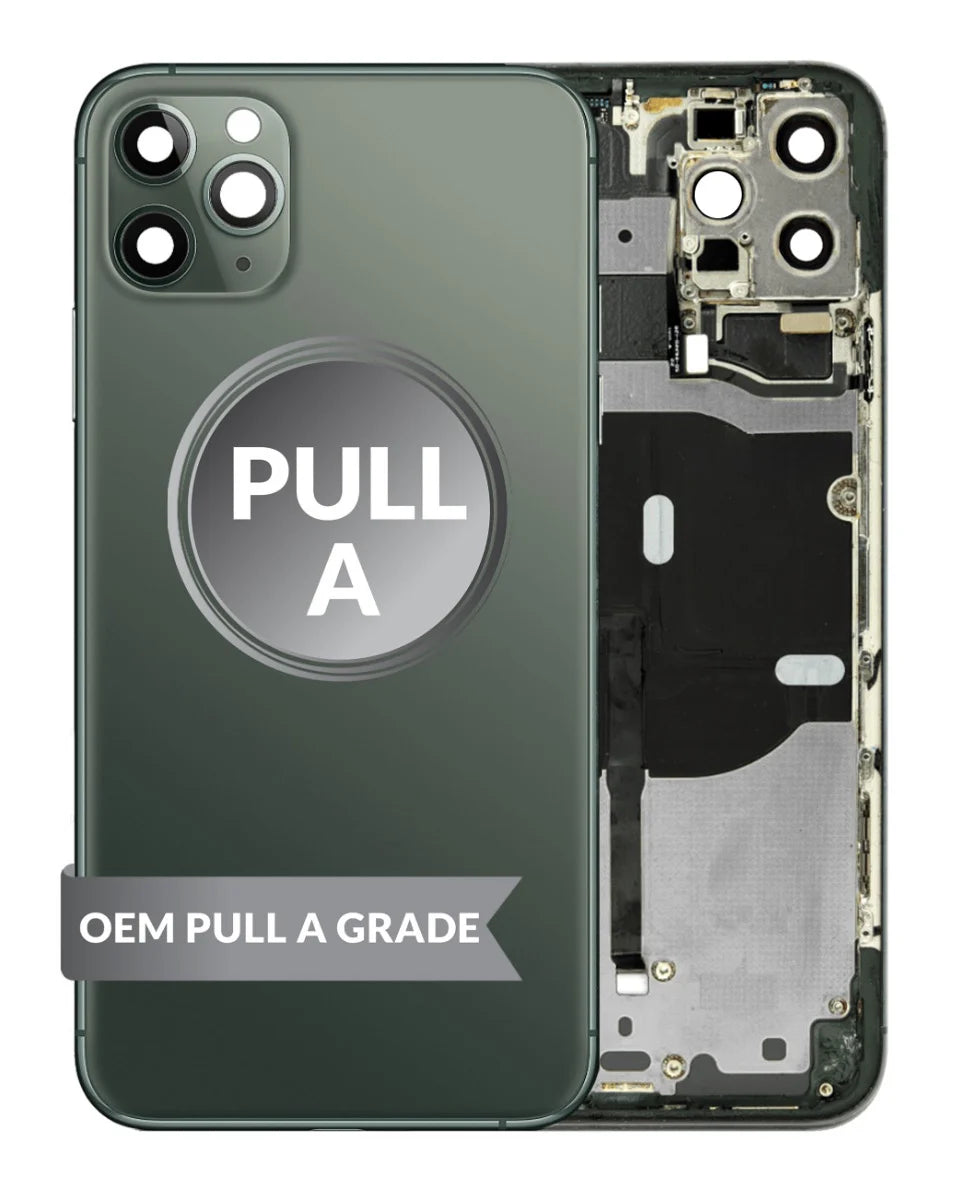 iPhone 11 Pro Max Back Housing w/ Small Parts (NO LOGO) (GREEN) (OEM Pull A Grade)