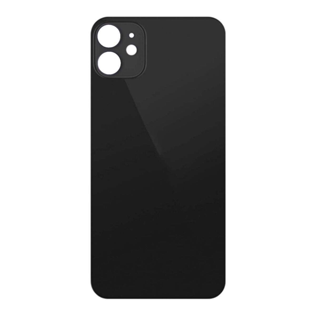 iP 12 Bigger Camera Hole Back Glass (NO LOGO)- (BLACK)