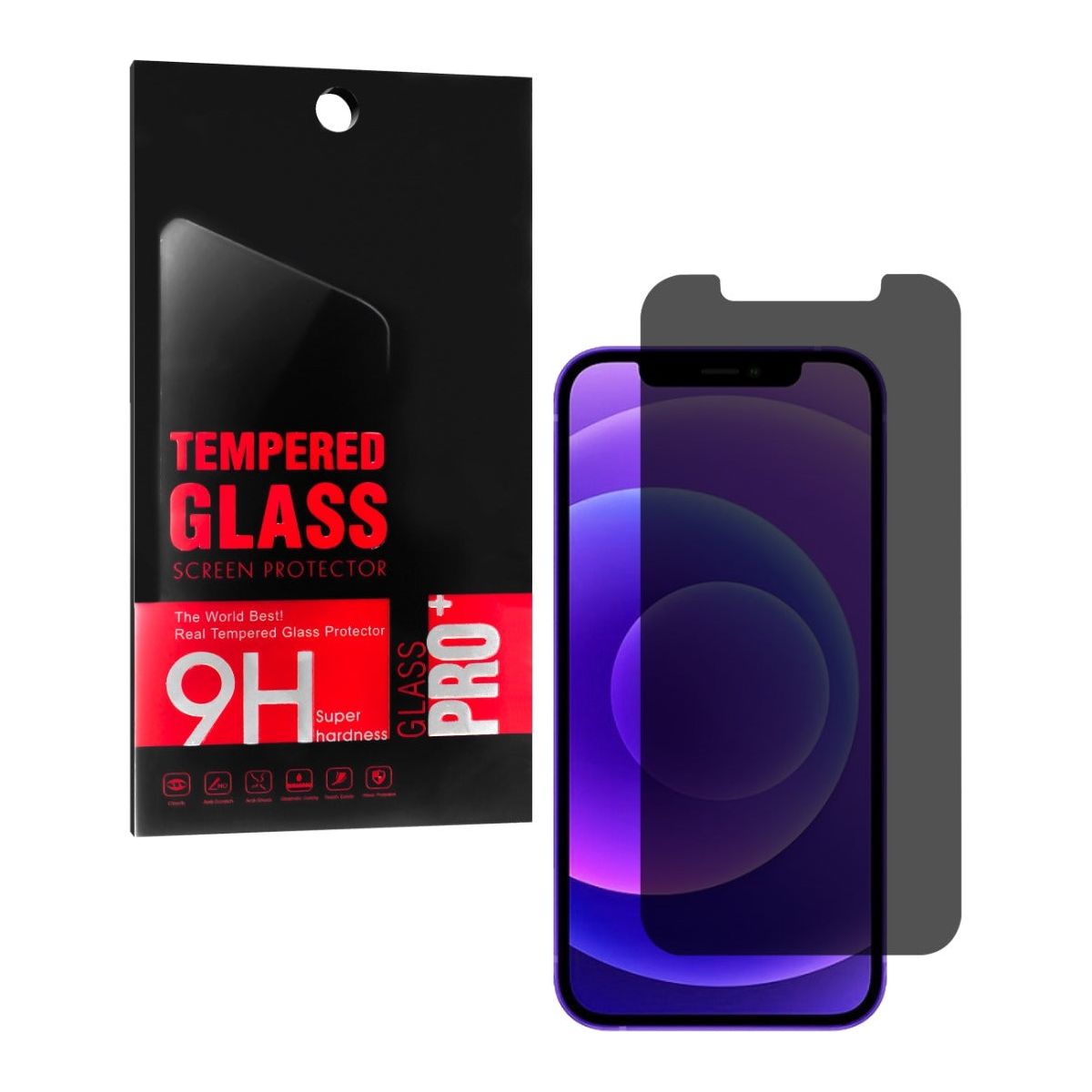 Privacy Tempered Glass for iP 12 / 12 Pro (2.5D / 10 Pieces)
