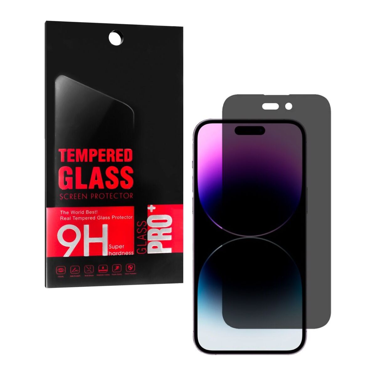 iP 14 Pro Max Privacy Tempered Glass (2.5D / 10 Pieces)