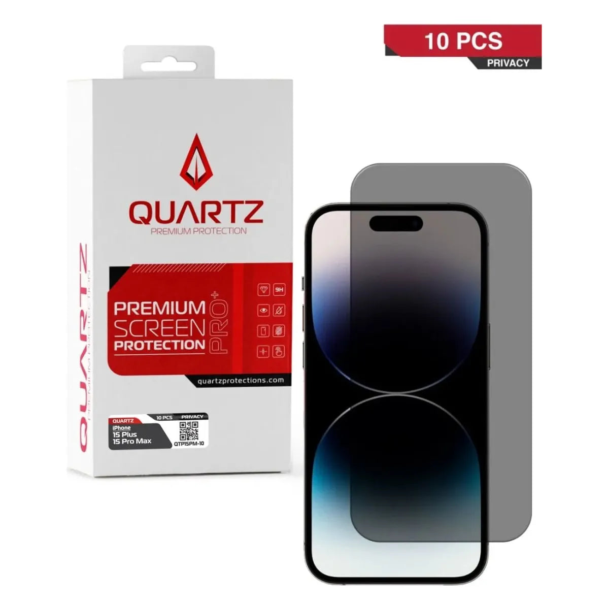 Privacy Tempered Glass for iP 15 Plus / 15 Pro Max / 16 Plus (Pack of 10)