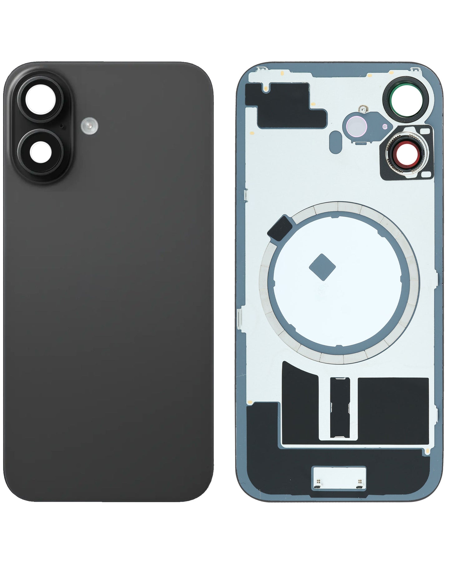 Replacement For iPhone 17 Back Glass Panel With Magsafe Magnet- black (NO LOGO)
