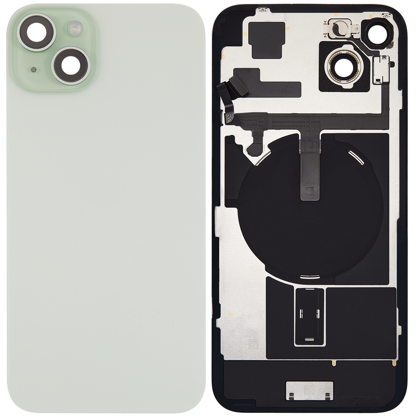 Back Glass With Steel Plate Compatible For iP 15 (Green) (NO LOGO)
