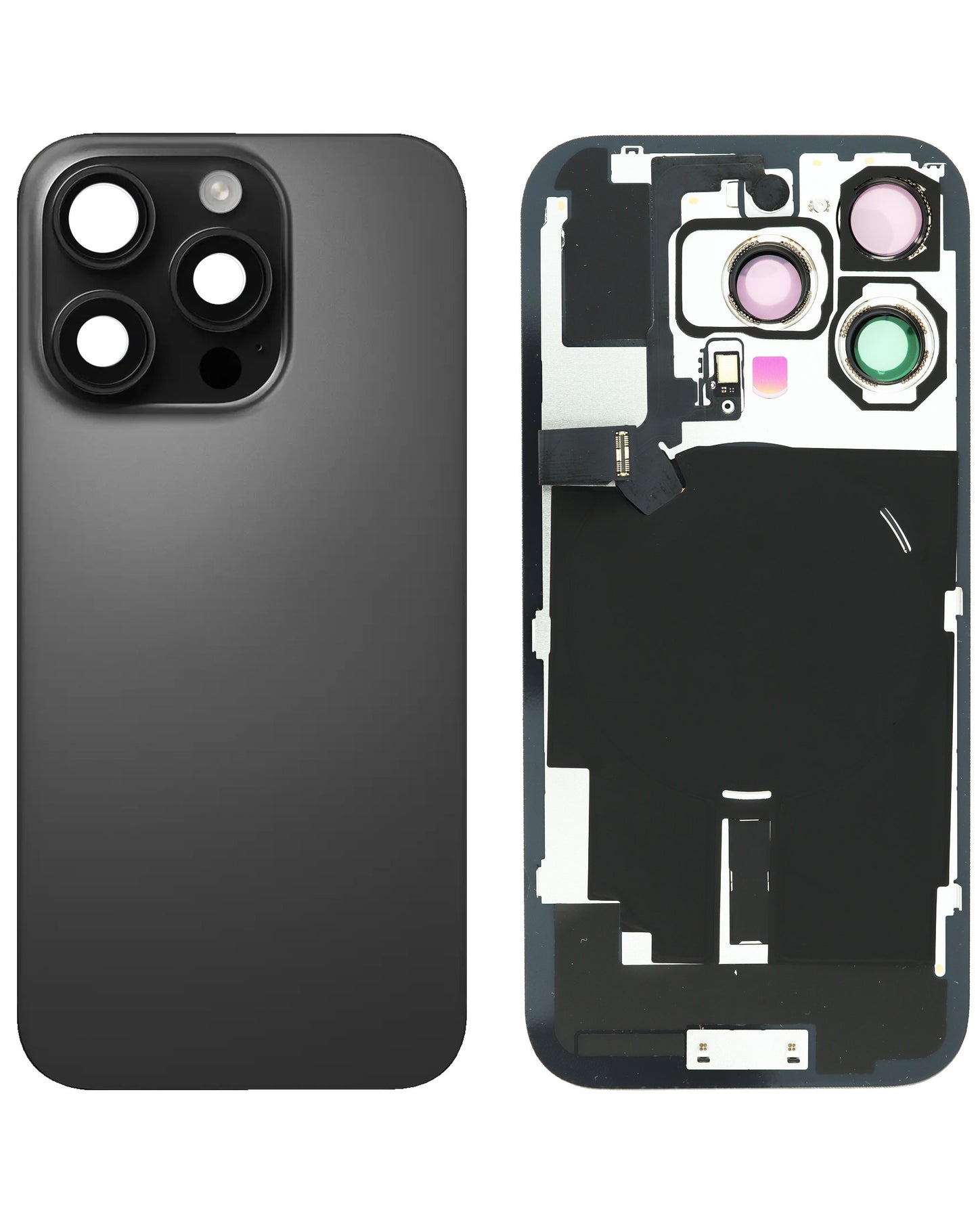 Back Glass with Frame and MagSafe Magnet for iPhone 16 Pro (BLACK) (OEM)
