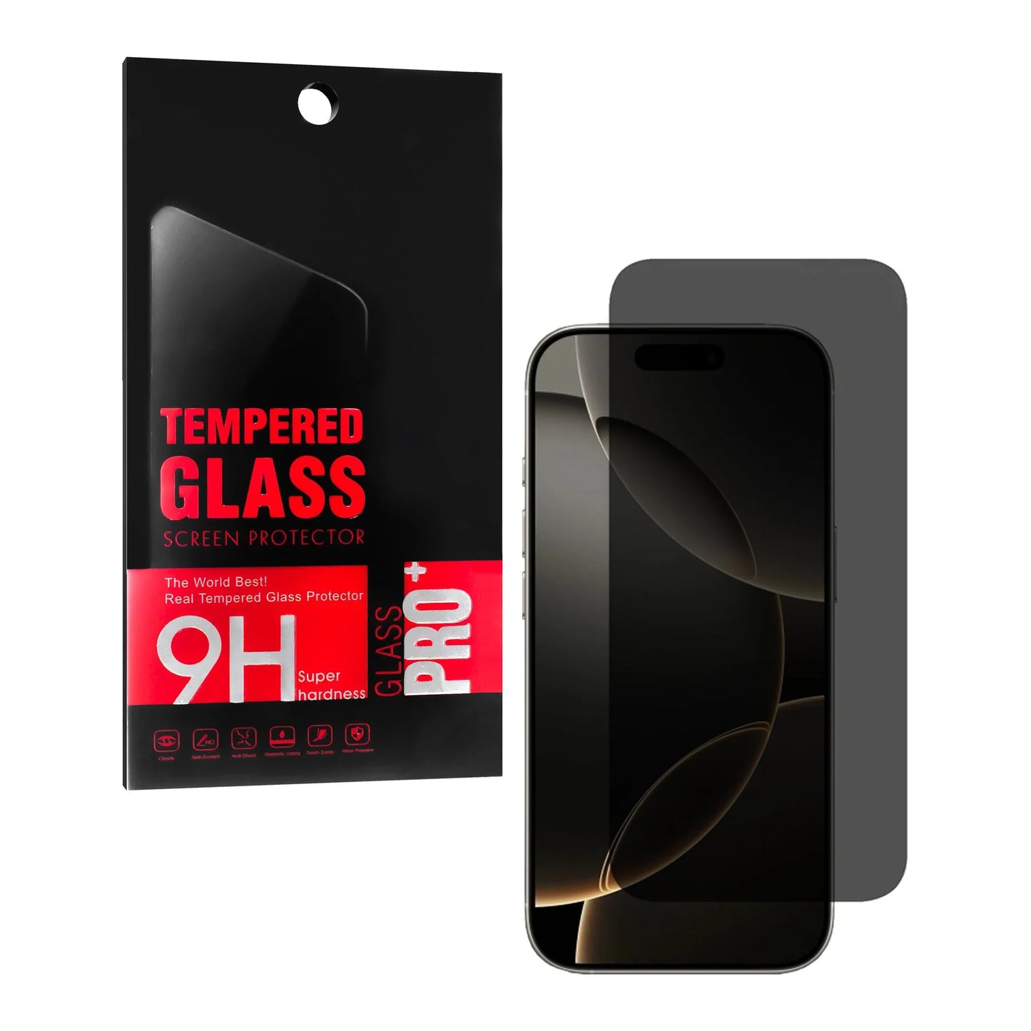 Privacy Tempered Glass for iP 16e Pack of 10)