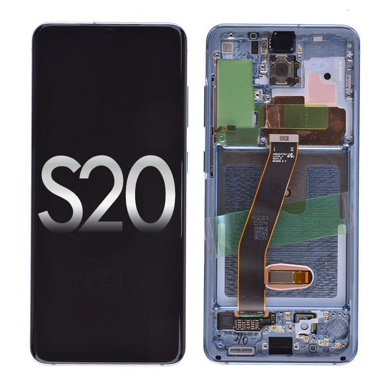 Oled Screen Digitizer With Frame Replacement For Samsung Galaxy S20 G980/ 5G G981 (Premium) - Cloud