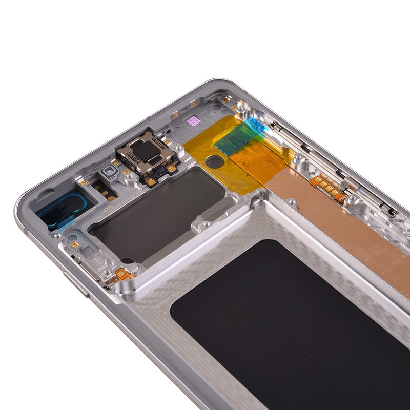 Galaxy S10 Plus (G975) LCD Assembly w/ Frame (without Finger Print Sensor) (WHITE) Aftermarket TFT
