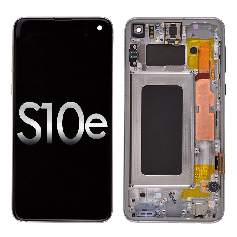 Oled Screen Digitizer With Frame Replacement For Samsung Galaxy S10E G970 (Premium) - Prism White