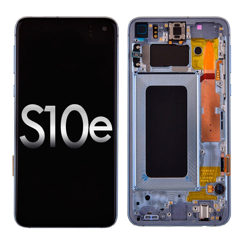 Oled Screen Digitizer With Frame Replacement For Samsung Galaxy S10E G970 (Premium) - Prism Blue