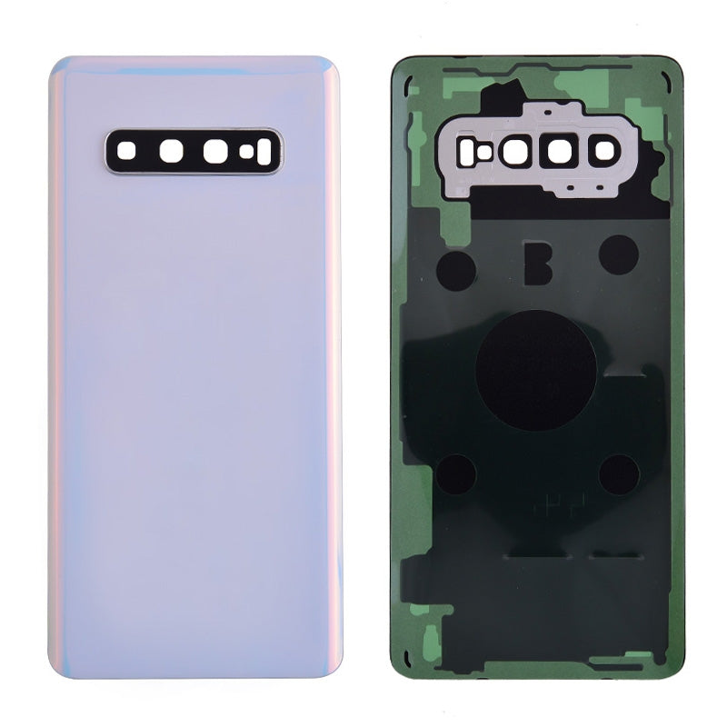 Back Cover with Camera Glass Lens and Adhesive Tape for Samsung Galaxy S10 Plus G975(for SAMSUNG and Galaxy S10+) - Prism White