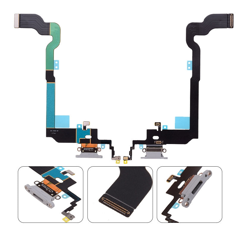 Charging Port with Flex Cable for iP X (High Quality) - Gray