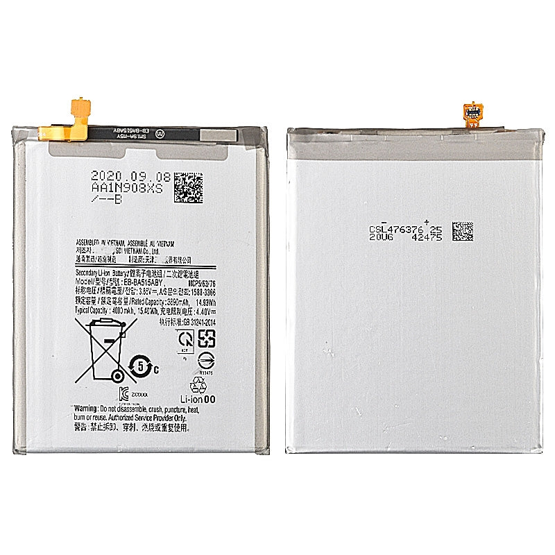 3.85V 3890mAh Battery for Samsung Galaxy A51 (2019) A515 Compatible
