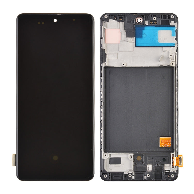 OLED Screen Assembly With Frame for Samsung Galaxy A51 A515 - Prism Black