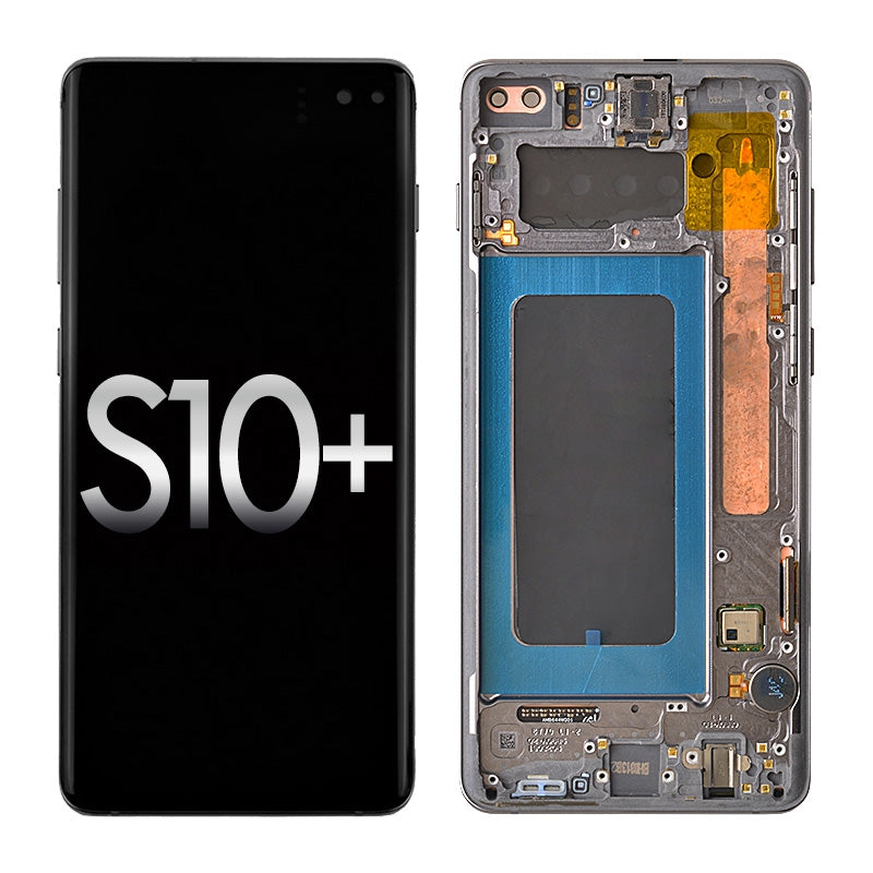 Galaxy S10 Plus (G975) LCD Assembly w/ Frame (without Finger Print Sensor) (BLACK) (Aftermarket TFT)
