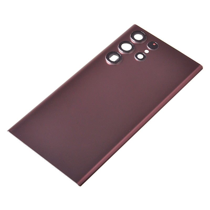 Back Cover with Camera Glass Lens and Adhesive Tape for Samsung Galaxy S22 Ultra 5G S908 (for SAMSUNG) - Burgundy