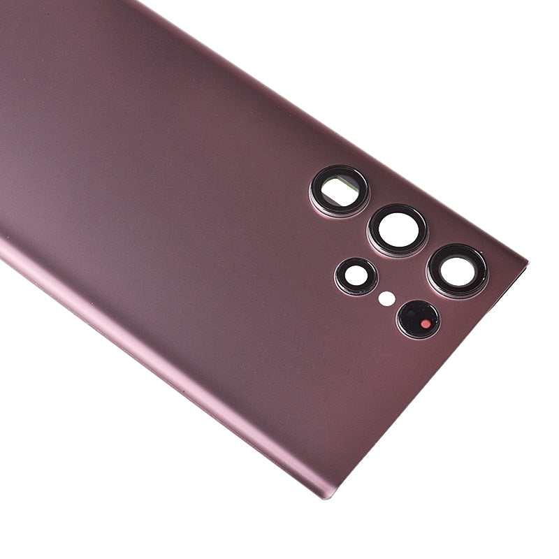 Back Cover with Camera Glass Lens and Adhesive Tape for Samsung Galaxy S22 Ultra 5G S908 (for SAMSUNG) - Burgundy