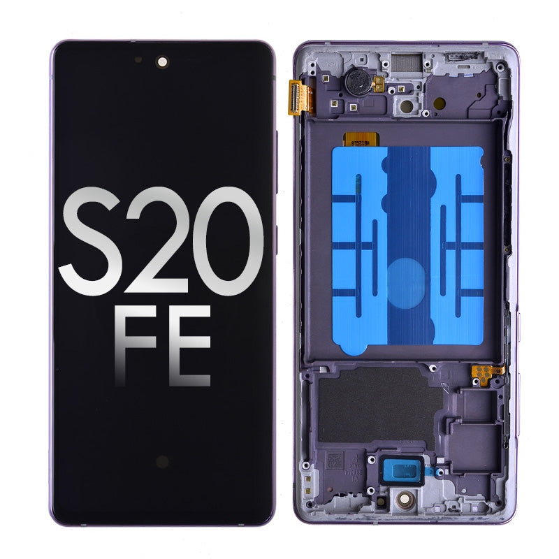 Oled Screen Digitizer Assembly With Frame For Samsung Galaxy S20 Fe G780 (Premium) - Cloud Lavender