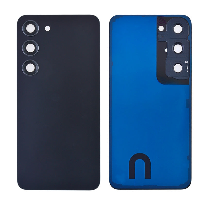 Back Cover with Camera Glass Lens and Adhesive Tape for Samsung Galaxy S23 S911 (for SAMSUNG) - Phantom Black