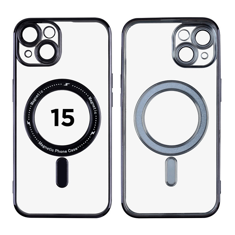Magnetic Soft Phone Case for iPhone 15 - Black