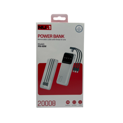 NU.1 Power Bank Removable Cable 3-in-1 12CT