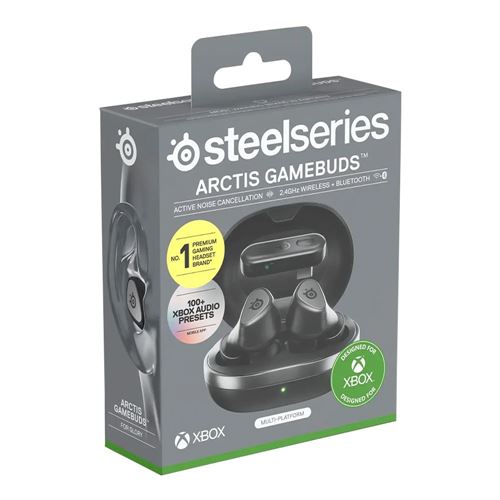 SteelSeries - Arctis GameBuds True Wireless Noise Cancelling Gaming Earbuds for Xbox, PS5, PS4, PC, Switch - Black