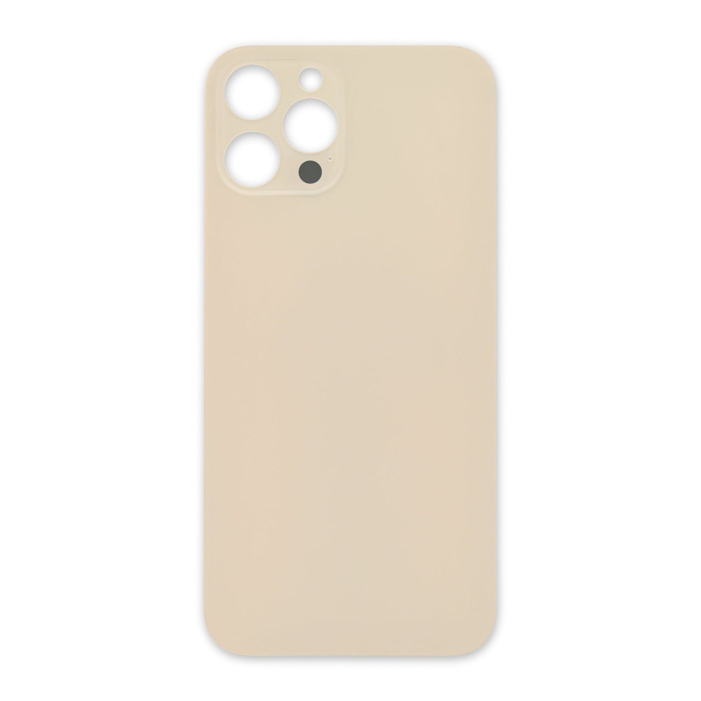 Back Glass Cover with Adhesive for iP 12 Pro Max (NO LOGO) - Gold (Big Hole)