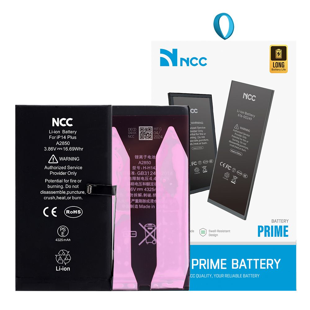 NCC Battery Replacment with Adhesive for iP 14 Plus