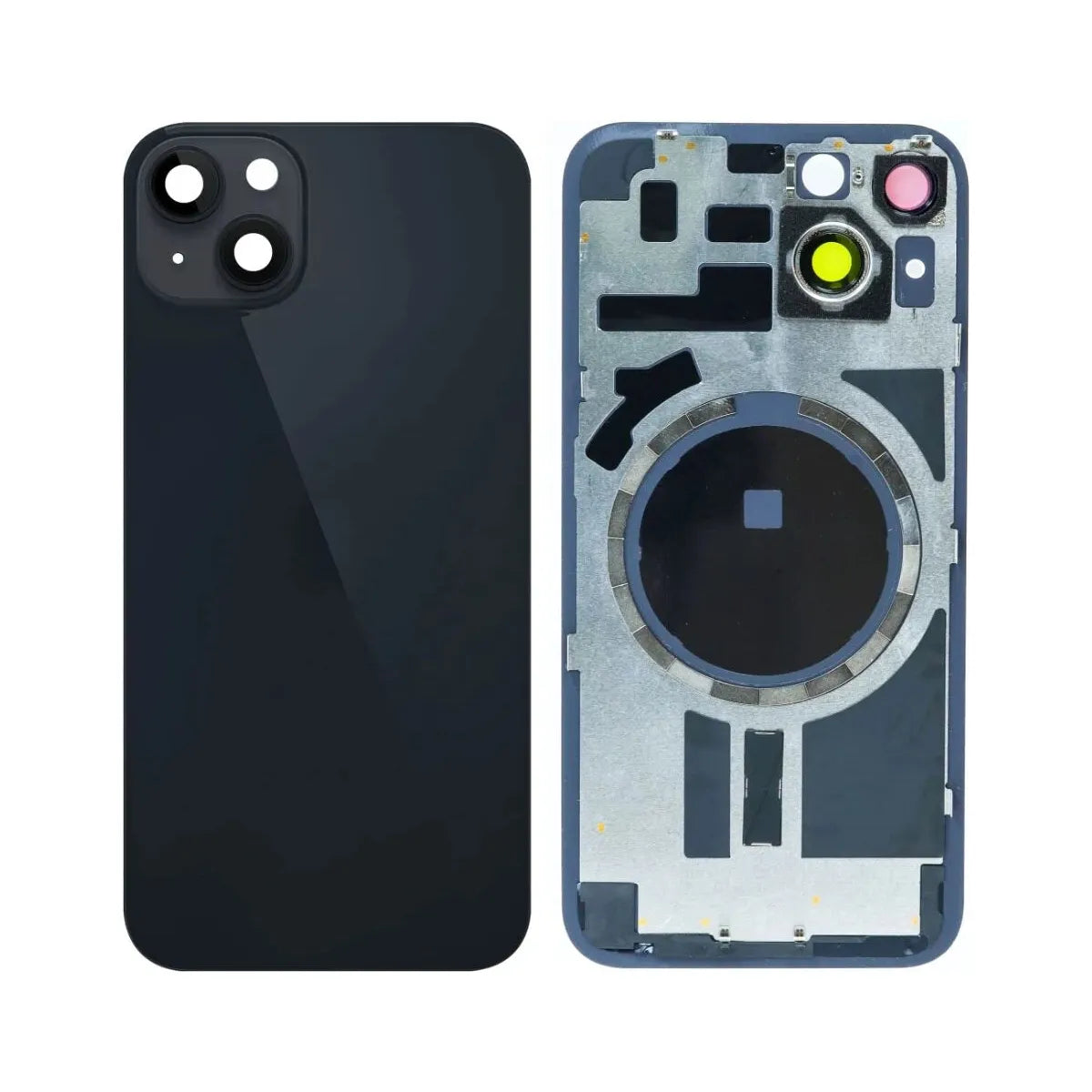 iPhone 14 Back Glass w/ Frame & MagSafe Magnet (NO LOGO) (BLACK)