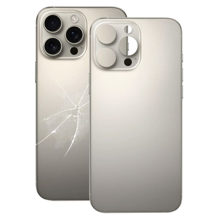 Replacement For iP 16 Pro Max Back Glass Panel With Magsafe Magnet-Natural (NO LOGO)