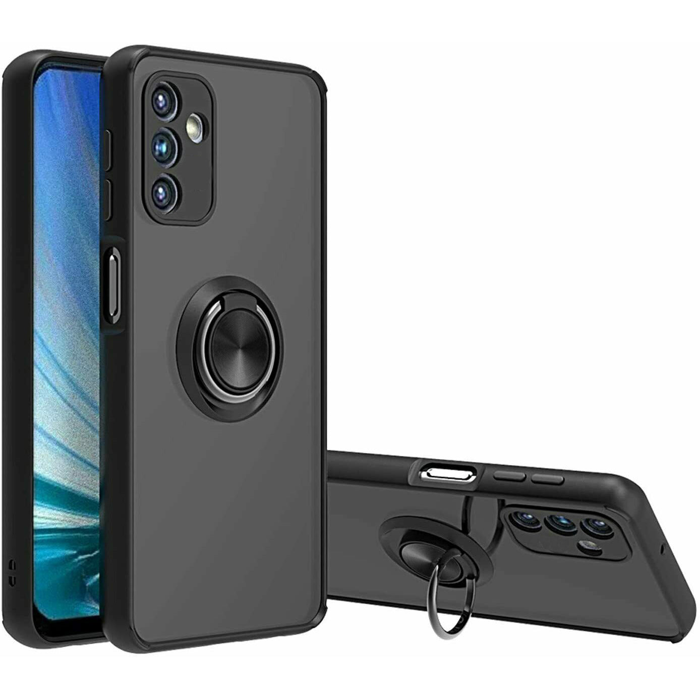 Samsung A14 5G Matte Magnetic Ring Stand Black