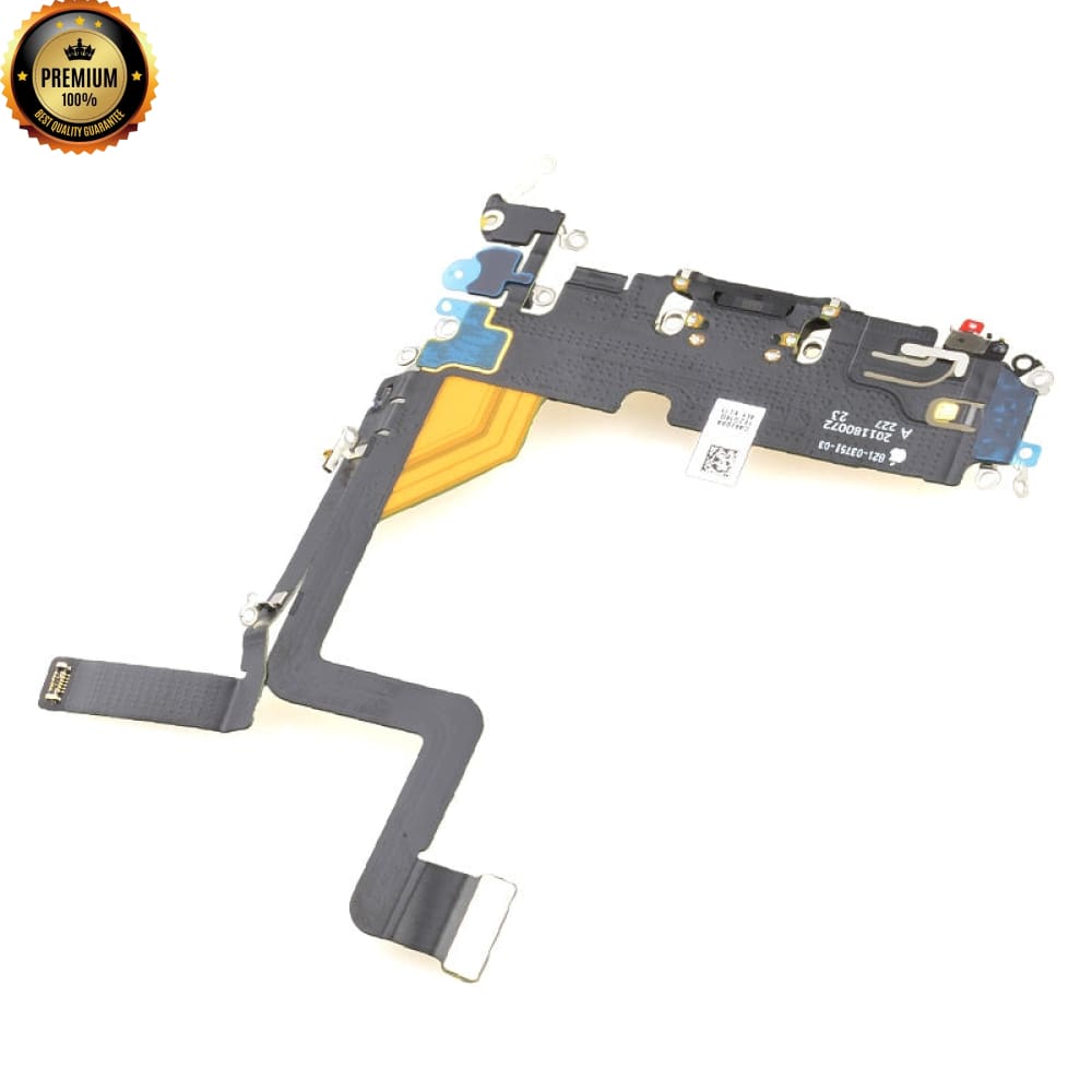 Charging Port with Flex Cable for iP 14 Pro (High Quality) - Black