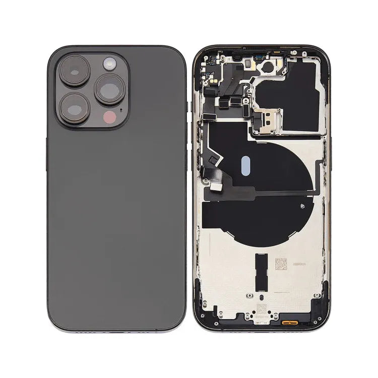 iPhone 14 Pro Housing & Back Cover Glass With Small Parts (NO LOGO) (BLACK) (Pull Good)