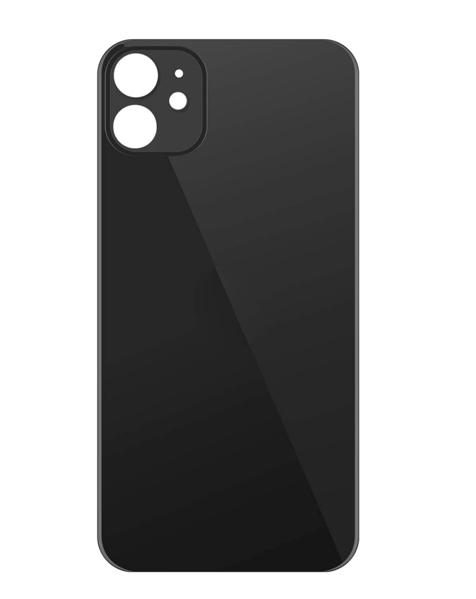 iP 11 Bigger Camera Hole Back Glass (NO LOGO) (BLACK)