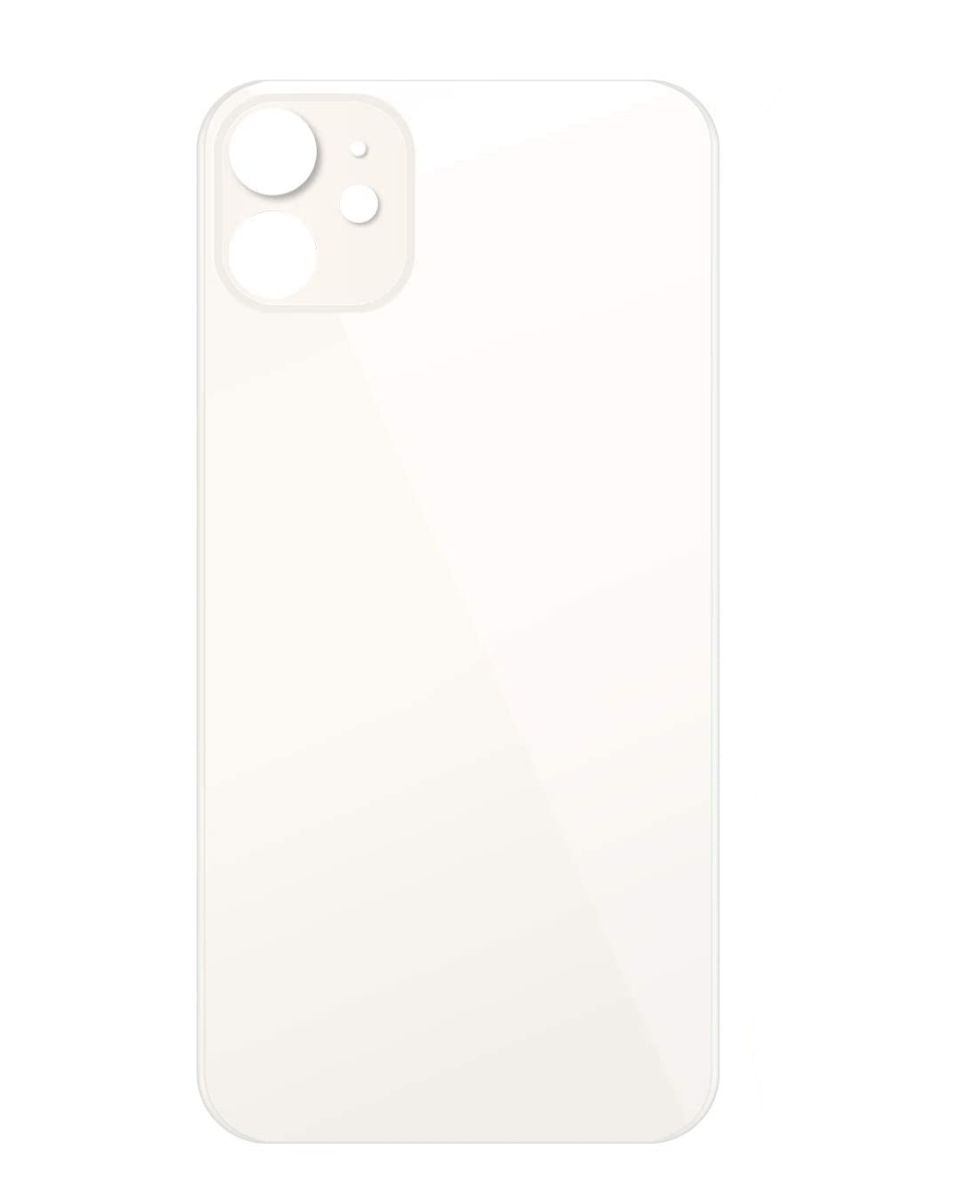 iP 11 Bigger Camera Hole Back Glass (NO LOGO)- (WHITE)