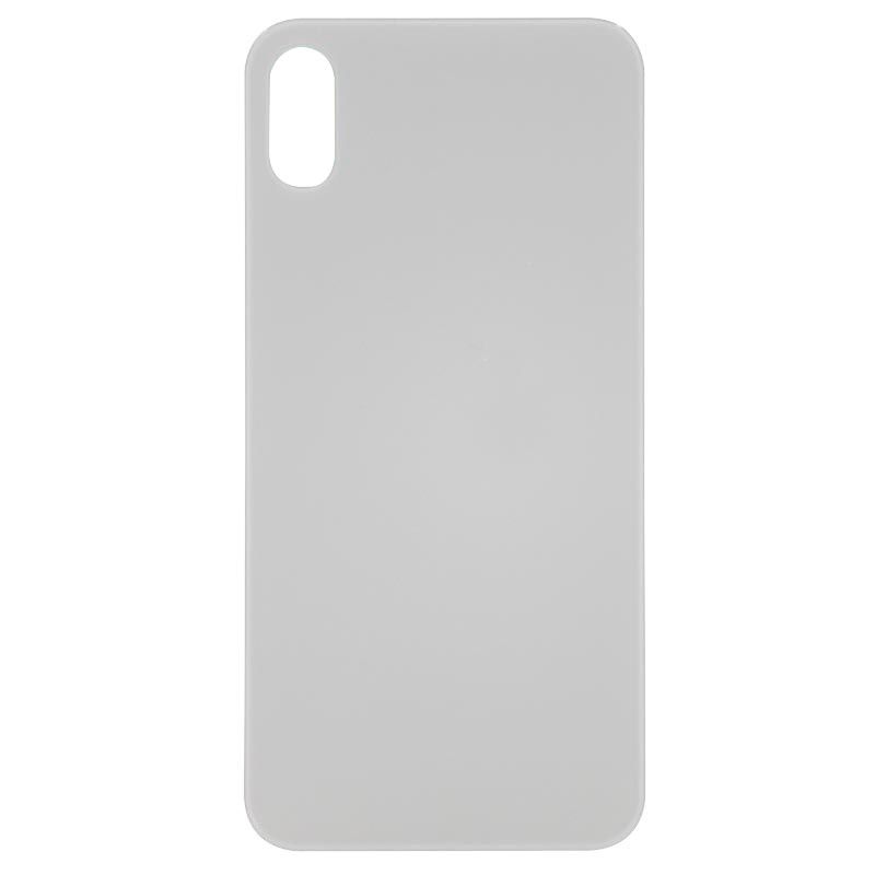 (Big Hole) Glass Back Cover for iPhone X (No Logo) (Silver)