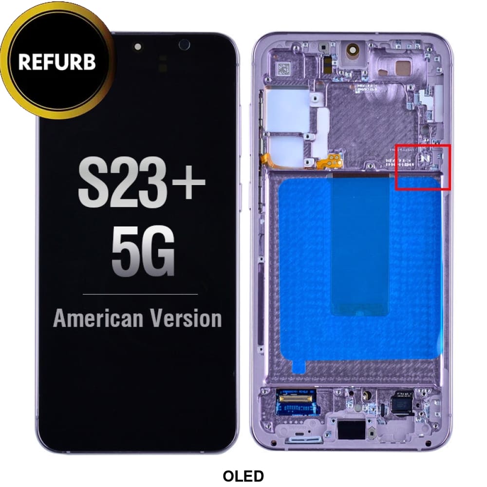 OLED Screen Digitizer Assembly with Frame for Samsung Galaxy S23 Plus 5G S916 (for America Version) (Premium) - Lavender