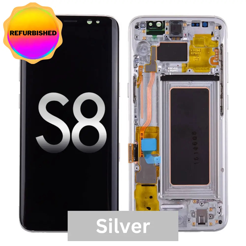 Oled Screen Digitizer With Frame Replacement For Samsung Galaxy S8 - Silver