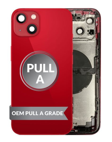 Back Housing Frame with Small Components Pre-Installed for iPh 13 (RED)