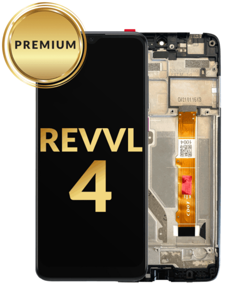 T-Mobile Revvl 4 LCD Assembly w/ Frame (BLACK) (Premium / Refurbished)