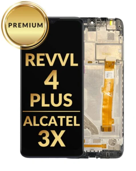 T-Mobile Revvl 4 Plus / Alcatel 3X (5061 / 2020) LCD Assembly w/Frame (BLACK) (Premium/Refurbished)