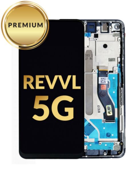 T-Mobile Revvl 5G LCD Assembly w/ Frame (BLACK) (Premium / Refurbished)