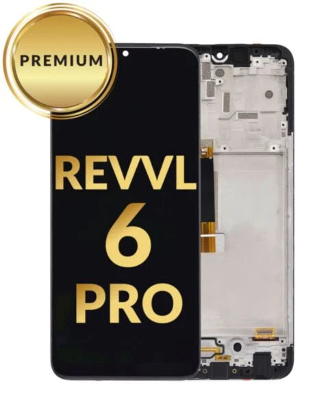 T-Mobile Revvl 6 Pro LCD Assembly w/Frame (BLACK) (Premium/Refurbished)