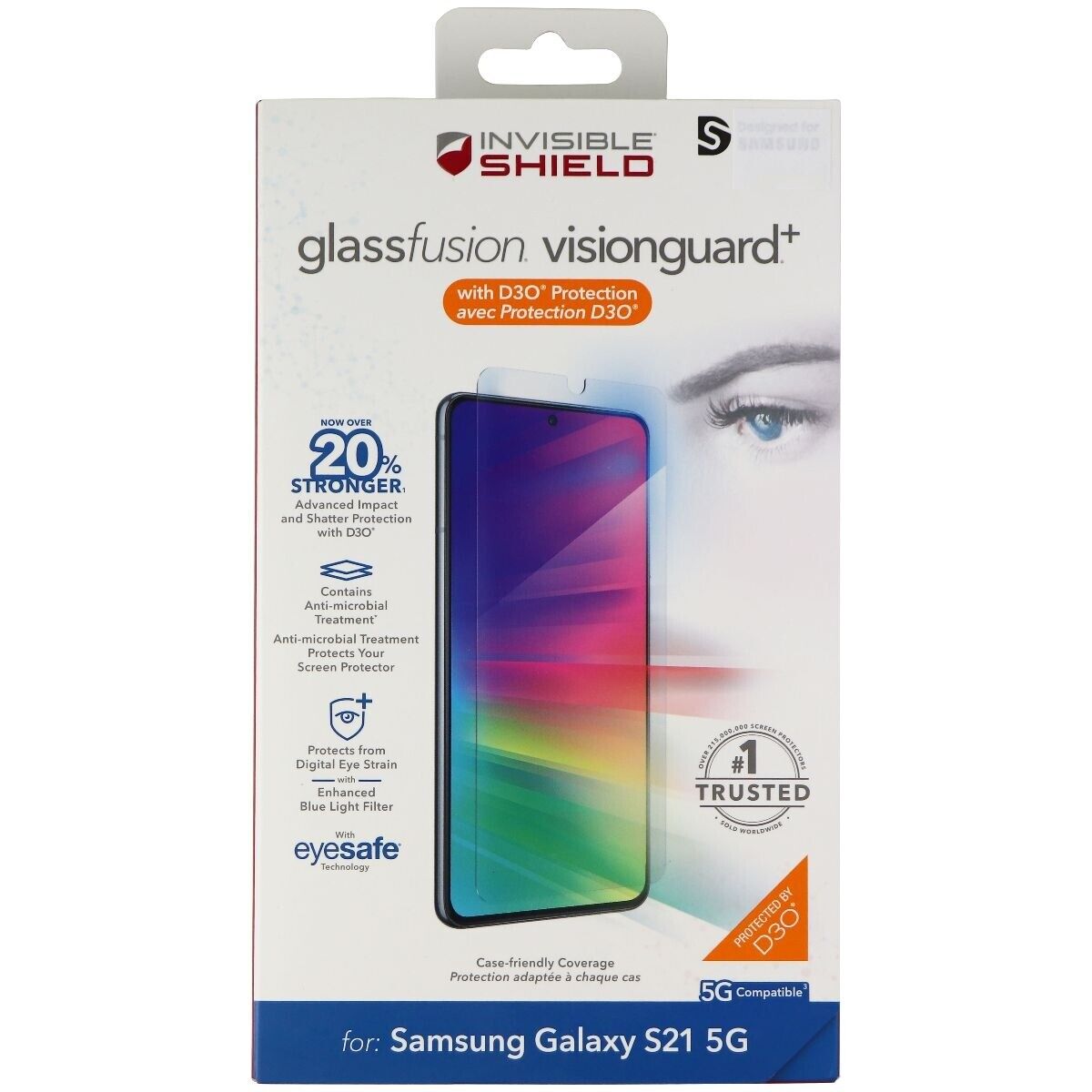 Invisible Shield Tempered Glass Screen Protector for Samsung Galaxy S21 + 5G