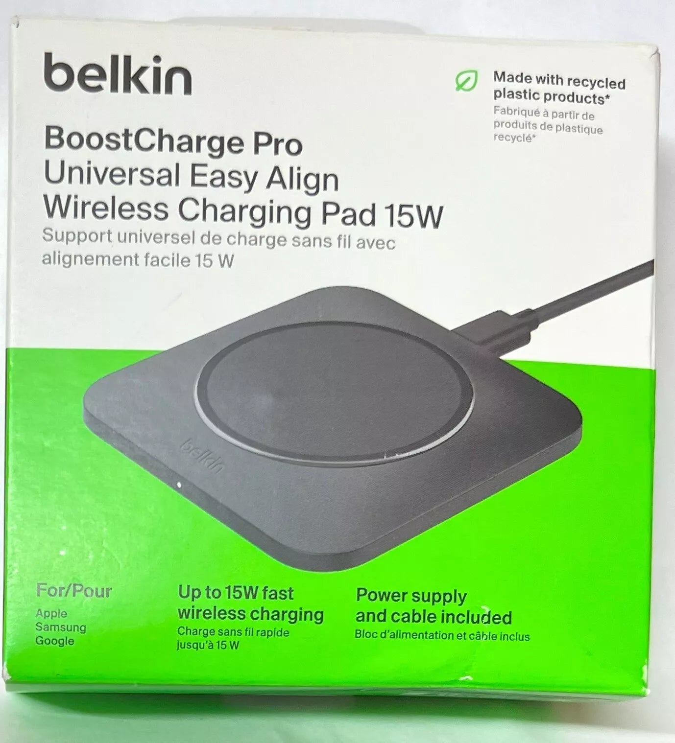 Belkin BoostCharge Pro 15W Universal Easy Align Wireless Charging Pad