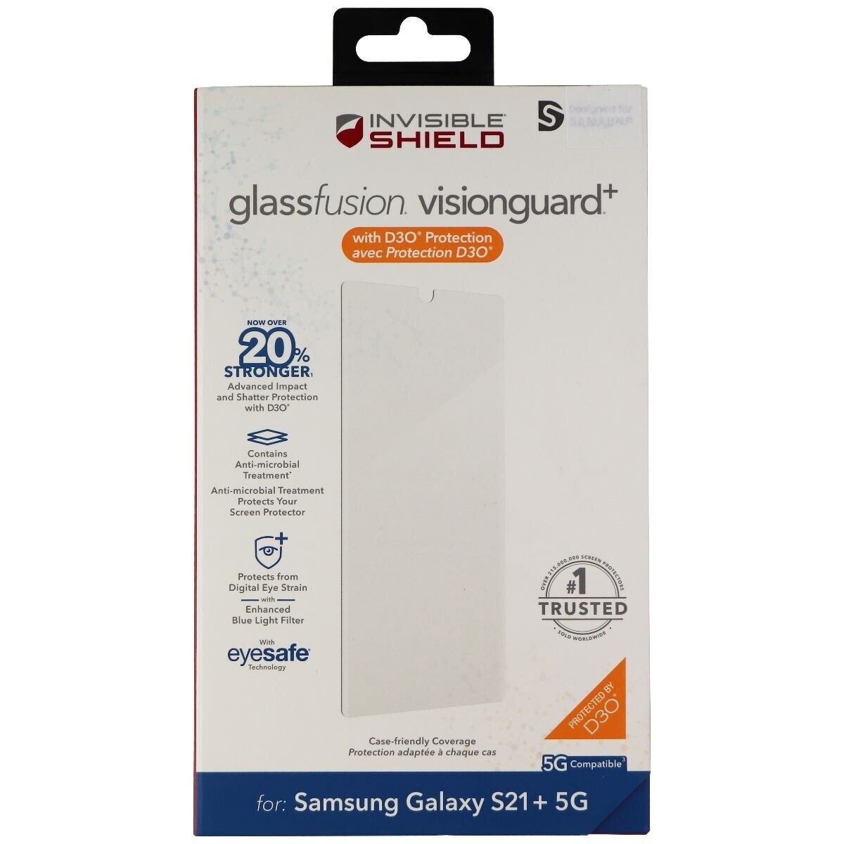ZAGG InvisibleShield GlassFusion Visionguard+ Protector D3O Galaxy S21+ 5G