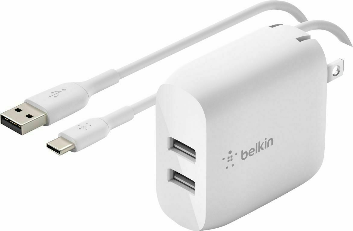 Belkin Boost Charge Dual USB-A Wall Charger 24W with Cable
