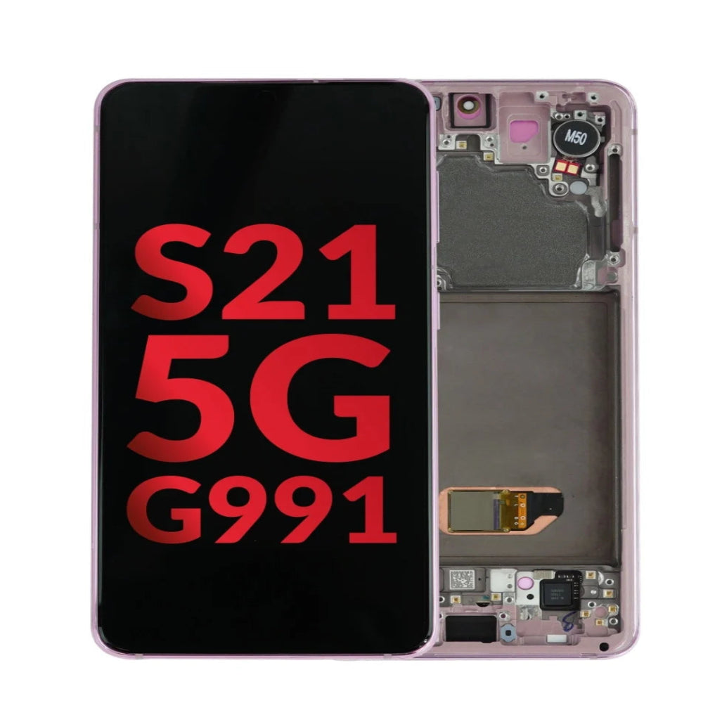 OLED Screen Digitizer Assembly with Frame for Samsung Galaxy S21 5G G991 (Aftermarket) - Phanton Violet.